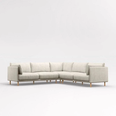 Wells 3-Piece L-Shaped Sectional Sofa with Natural Leg Finish
