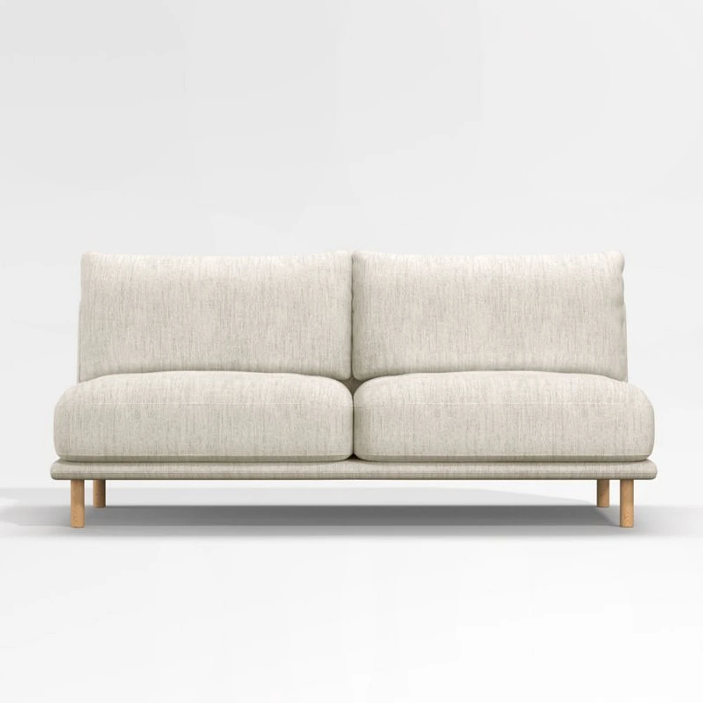 Wells Armless Sofa with Natural Leg Finish