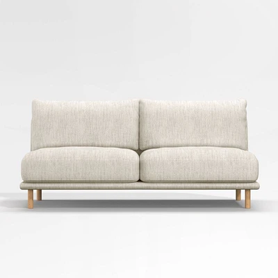 Wells Armless Sofa with Natural Leg Finish