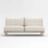 Wells Armless Sofa with Natural Leg Finish