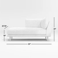 Wells Left-Arm Chaise with Natural Leg Finish