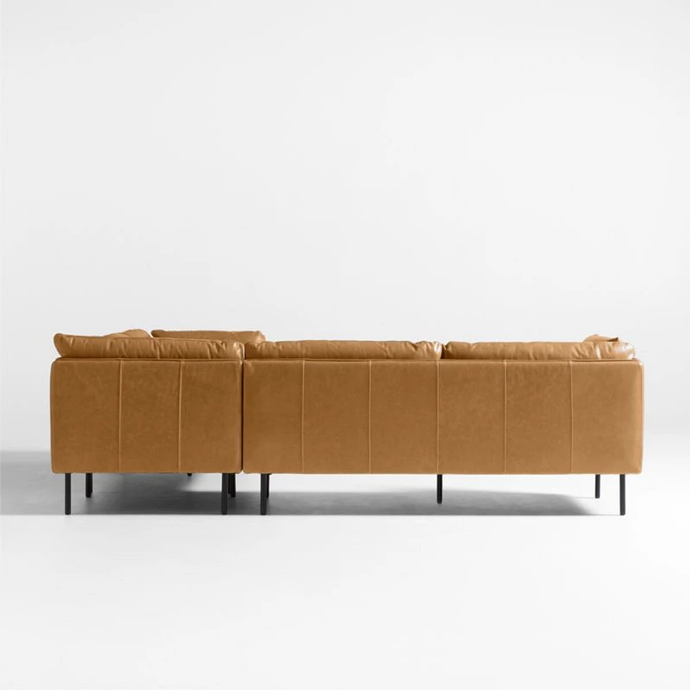 Wells Leather 3-Piece L-Shaped Sectional Sofa