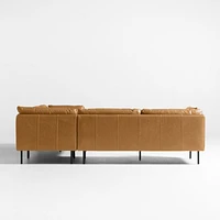 Wells Leather 3-Piece L-Shaped Sectional Sofa