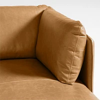 Wells Leather 3-Piece Double-Chaise Sectional Sofa