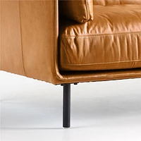 Wells Leather 2-Piece Chaise Sectional Sofa