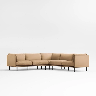 Wells Renew Vegan Leather 3-Piece L-Shaped Sectional Sofa