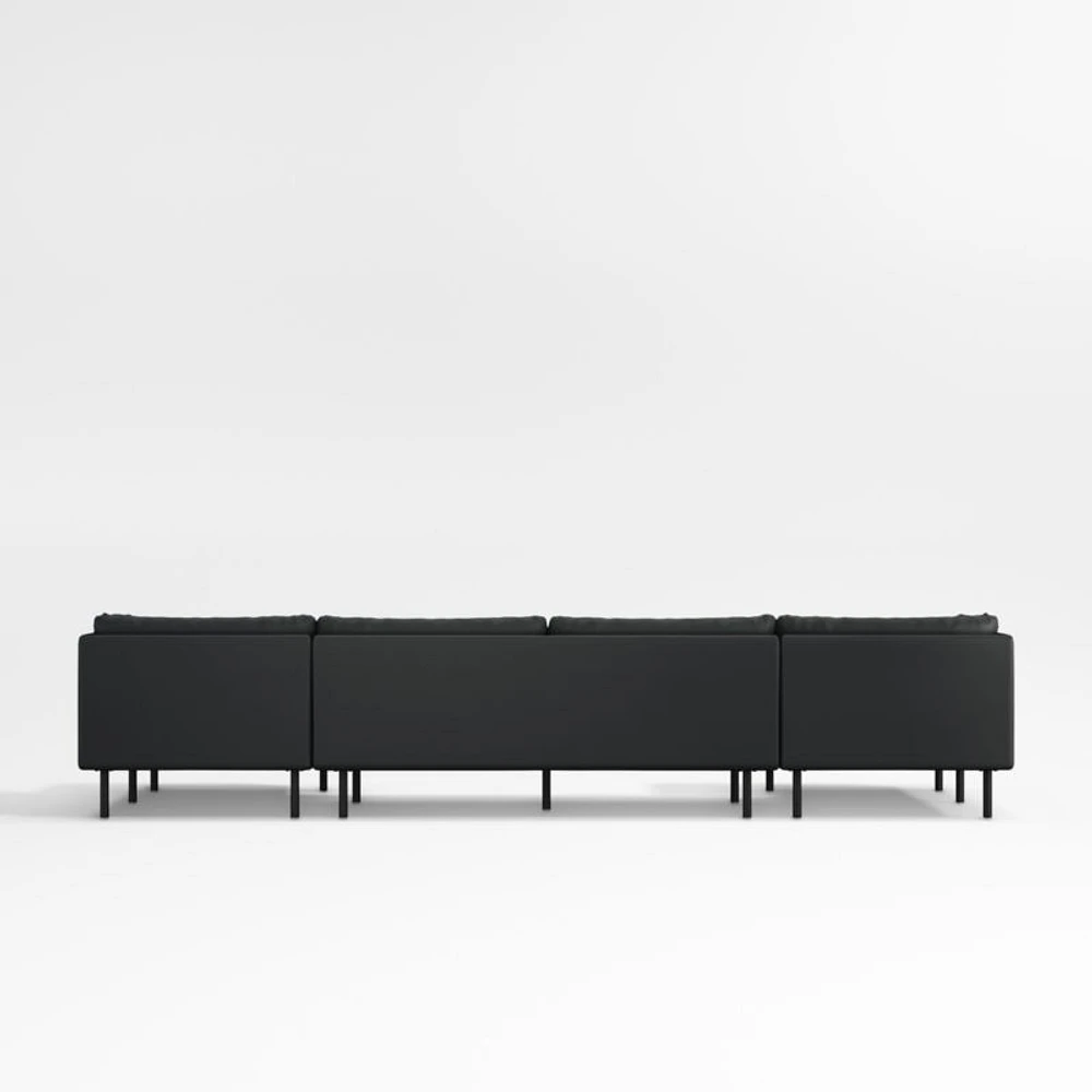 Wells Renew Vegan Leather 3-Piece U-Shaped Sectional Sofa