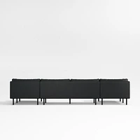 Wells Renew Vegan Leather 3-Piece U-Shaped Sectional Sofa