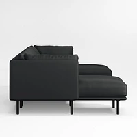 Wells Renew Vegan Leather 3-Piece U-Shaped Sectional Sofa