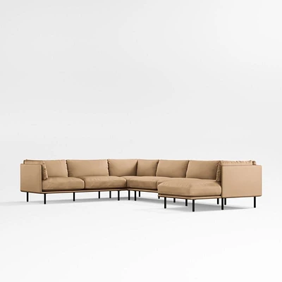 Wells Renew Vegan Leather 4-Piece Sectional Sofa