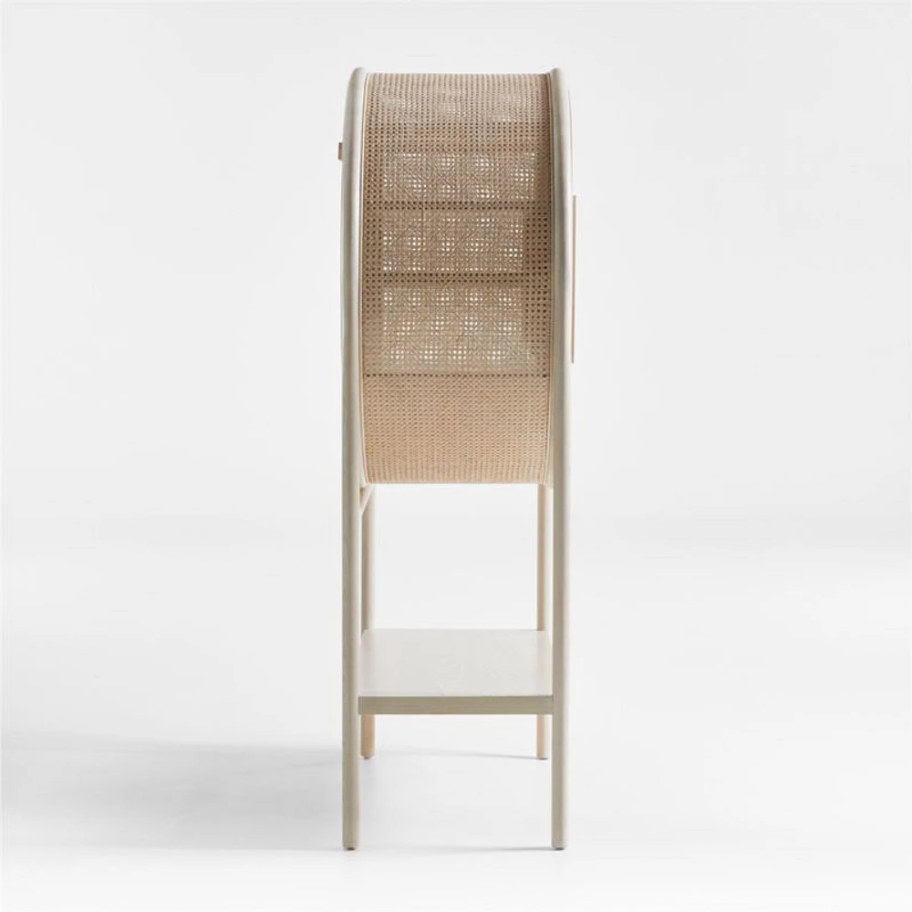 West Whitewash Cane Bar Cabinet by Leanne Ford