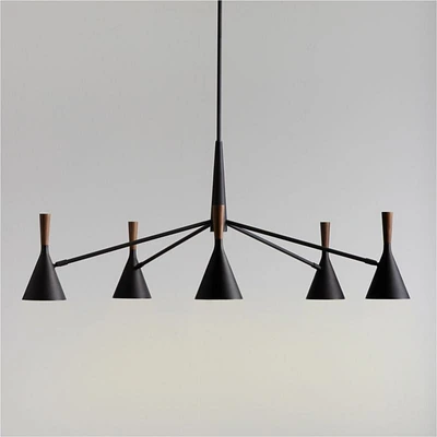 Weston Black Mid-Century Modern Chandelier Light