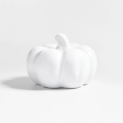 Small White Ceramic Pumpkin