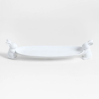 White Ceramic Bunny Platter