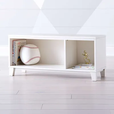 District Stackable 2-Cube Warm White Wood Bookcase
