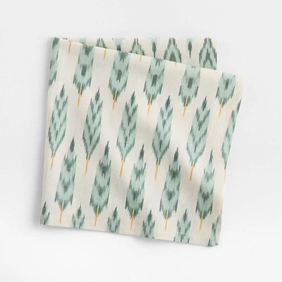 White Ikat Printed Linen Napkin