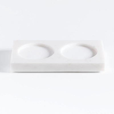 White Marble 2-Slot Caddy