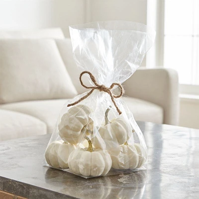 Faux White Pumpkin Bowl & Vase Filler