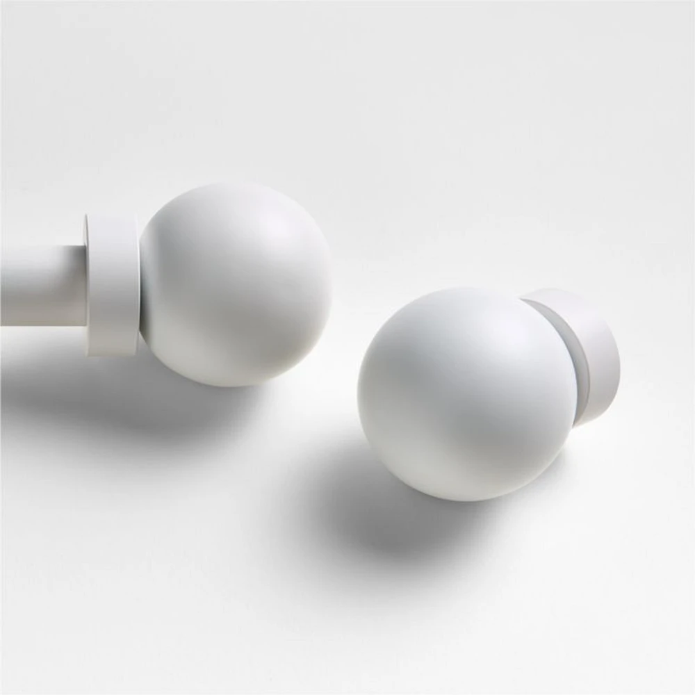 White Round Curtain End Cap Finials