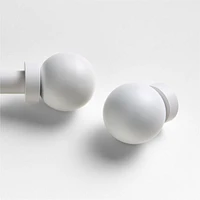 White Round Curtain End Cap Finials