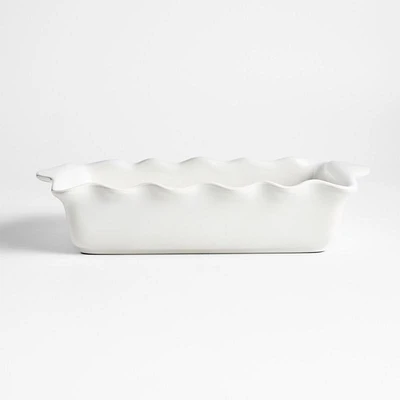 9" x 13" White Ruffled Ceramic Baking Dish