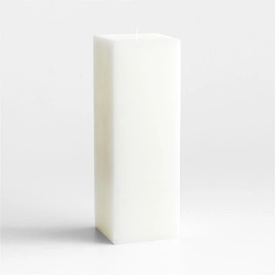 White Square Pillar Candle 10"