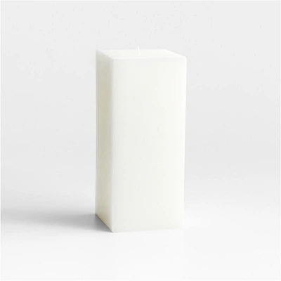 White Square Pillar Candle 8"