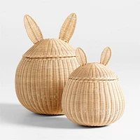 Large Wicker Bunny Floor Storage Basket
