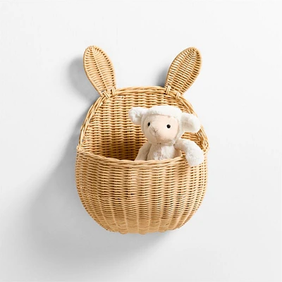 Wicker Bunny Kids Wall Basket