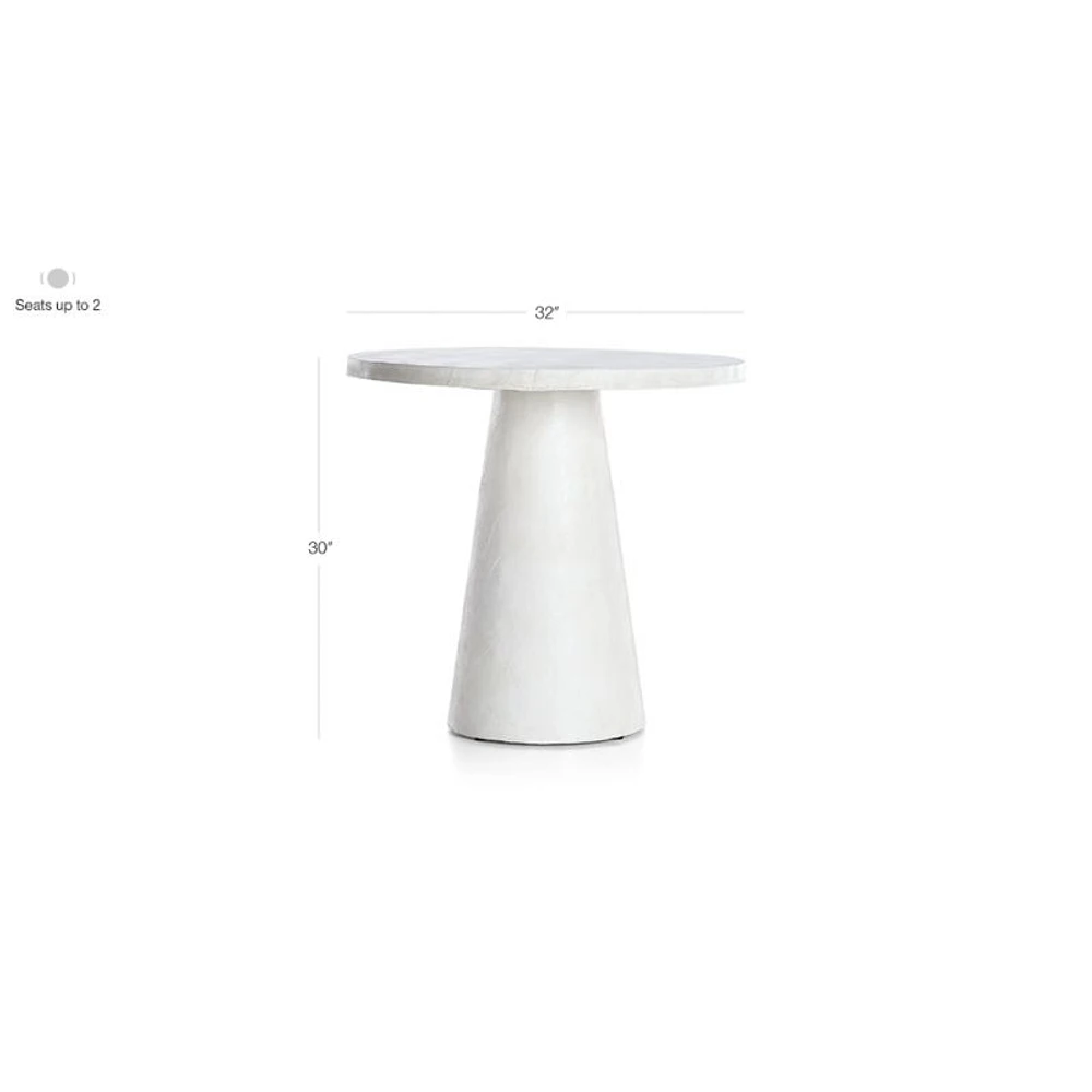 Willy White Plaster Pedestal 32" Bistro Table by Leanne Ford