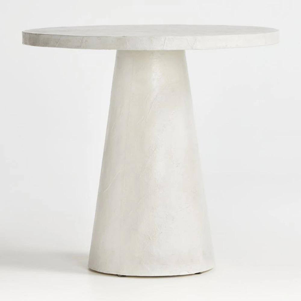 Willy White Plaster Pedestal 32" Bistro Table by Leanne Ford