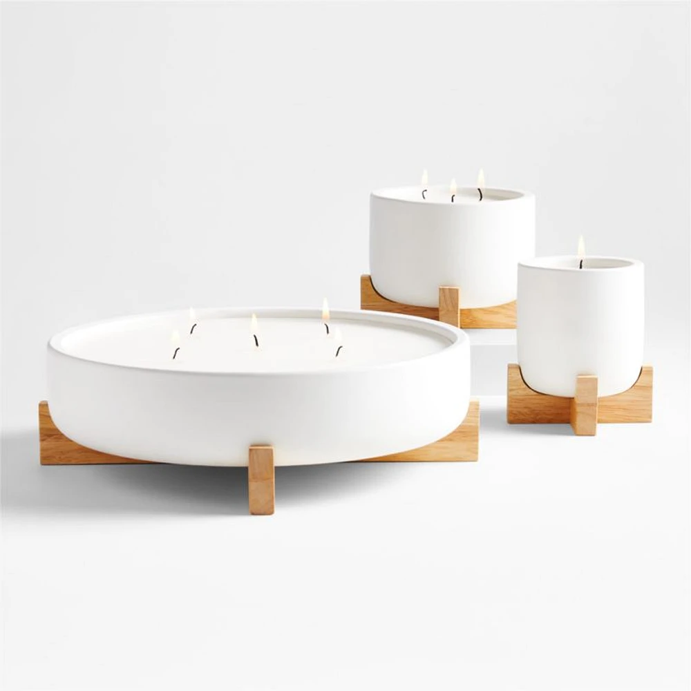Wilmette 5-Wick Citronella Candle with Wooden Stand