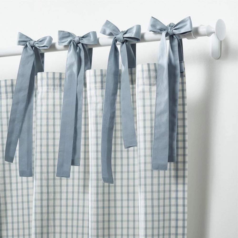 63" Organic Cotton Windowpane Plaid Curtain Panel