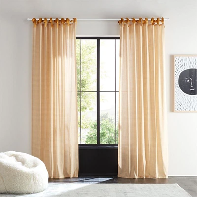 63" Organic Cotton Windowpane Plaid Curtain Panel