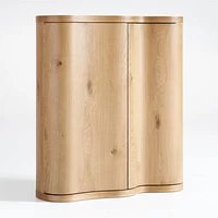 Winslow Natural Oak Wood Bar Cabinet by Jake Arnold