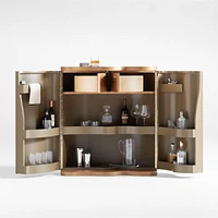 Winslow Natural Oak Wood Bar Cabinet by Jake Arnold