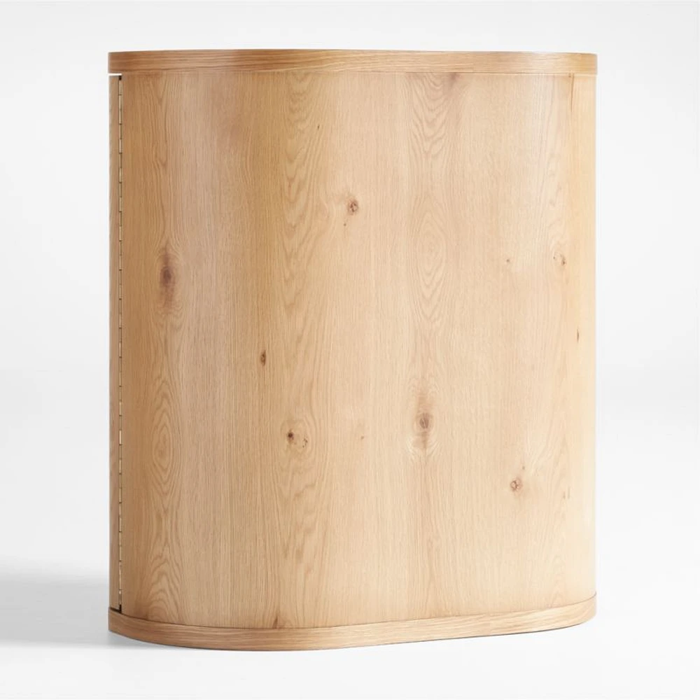 Winslow Natural Oak Wood Bar Cabinet by Jake Arnold