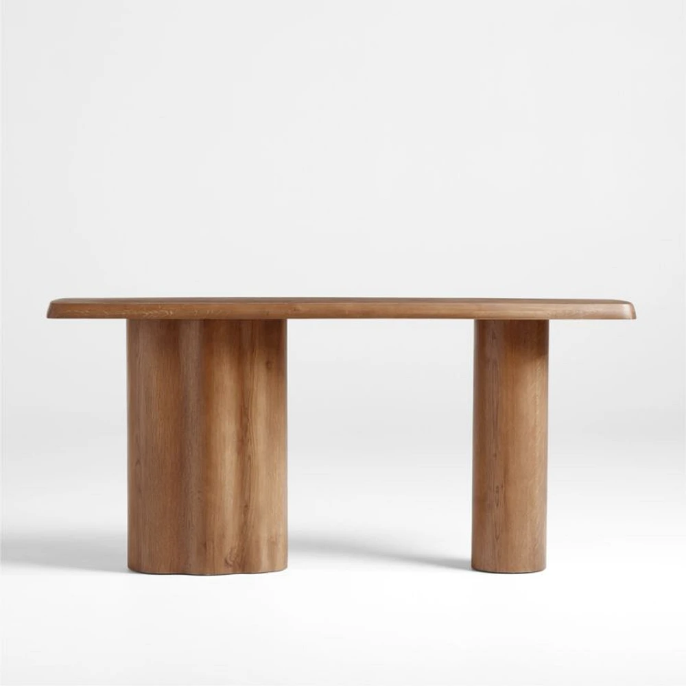 Winslow 70" Asymmetrical Brown Oak Wood Console Table by Jake Arnold