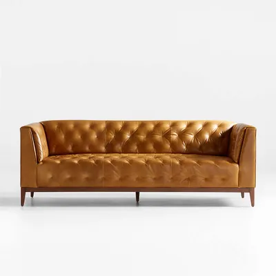 Winston Tufted Leather Sofa