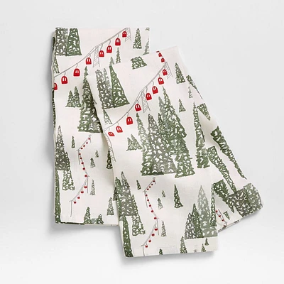 Winter Gondola Organic Cotton Kitchen Towels, Set of 2