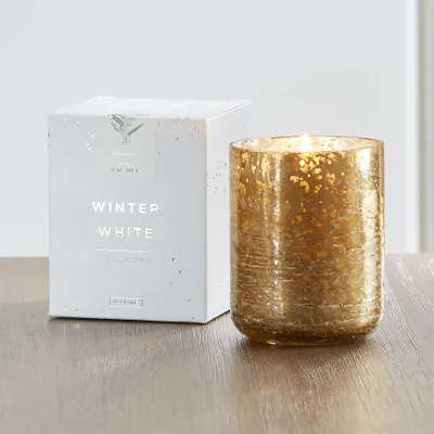 ILLUME ® Winter White Scented Mercury Glass Holiday Candle