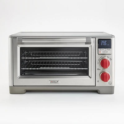 Wolf Gourmet Countertop Oven with Red Knobs