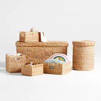 Wonderful Wicker Natural Woven Kids Toy Box with Lid