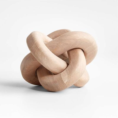 White Wood Knot Sculpture 8"