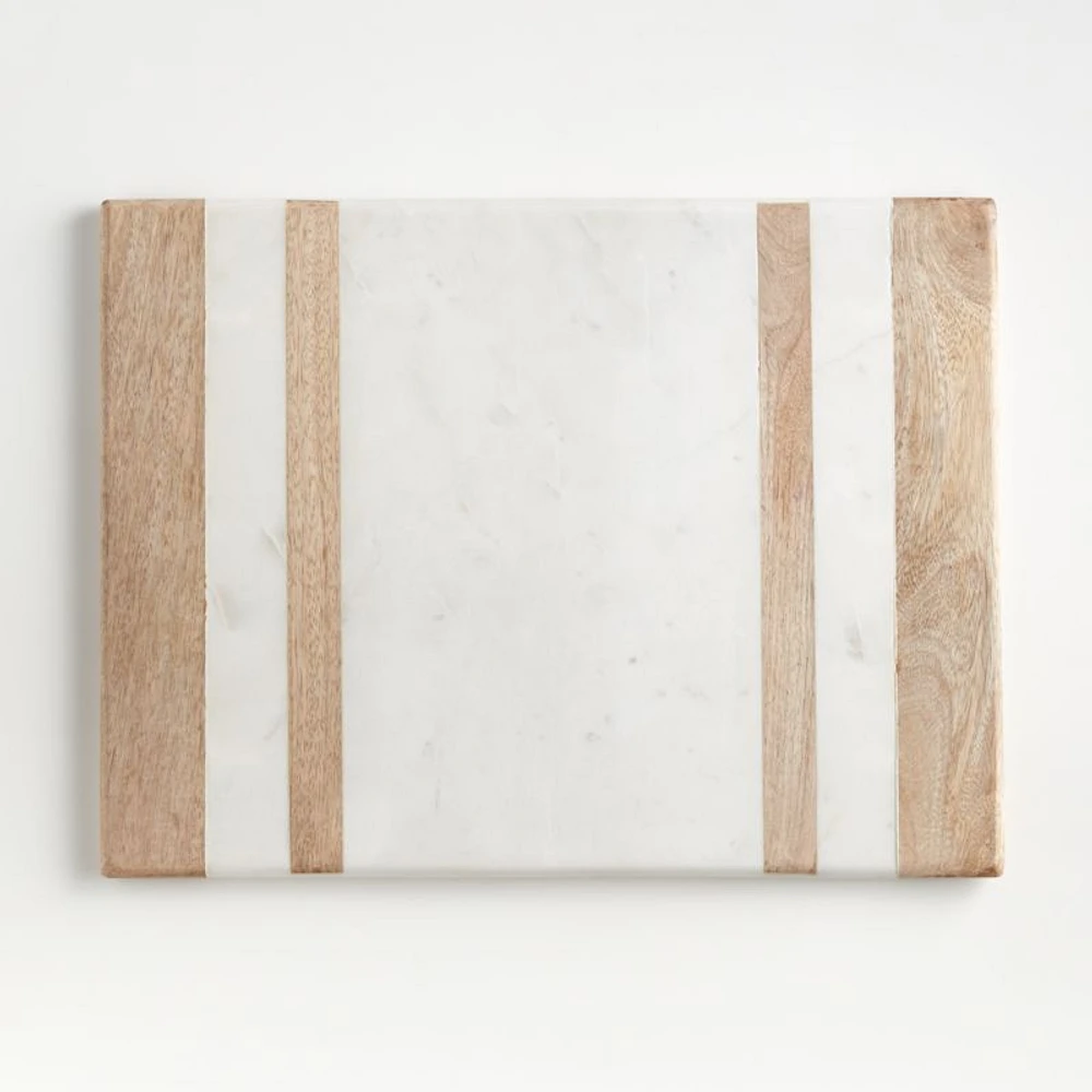 Wood and Marble Inlay Serving Board