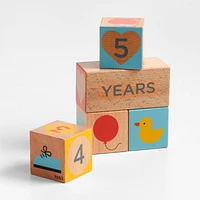 Wooden Milestone Baby Blocks