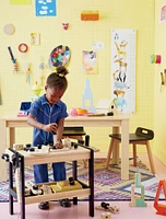 Large Natural Adjustable Kids Table, Leg Set and Paper Roll