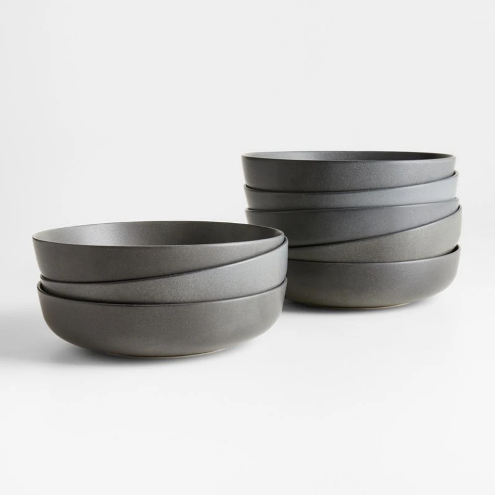 Wren Matte Dark Grey Low Bowl