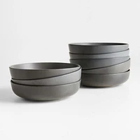 Wren Matte Dark Grey Low Bowl