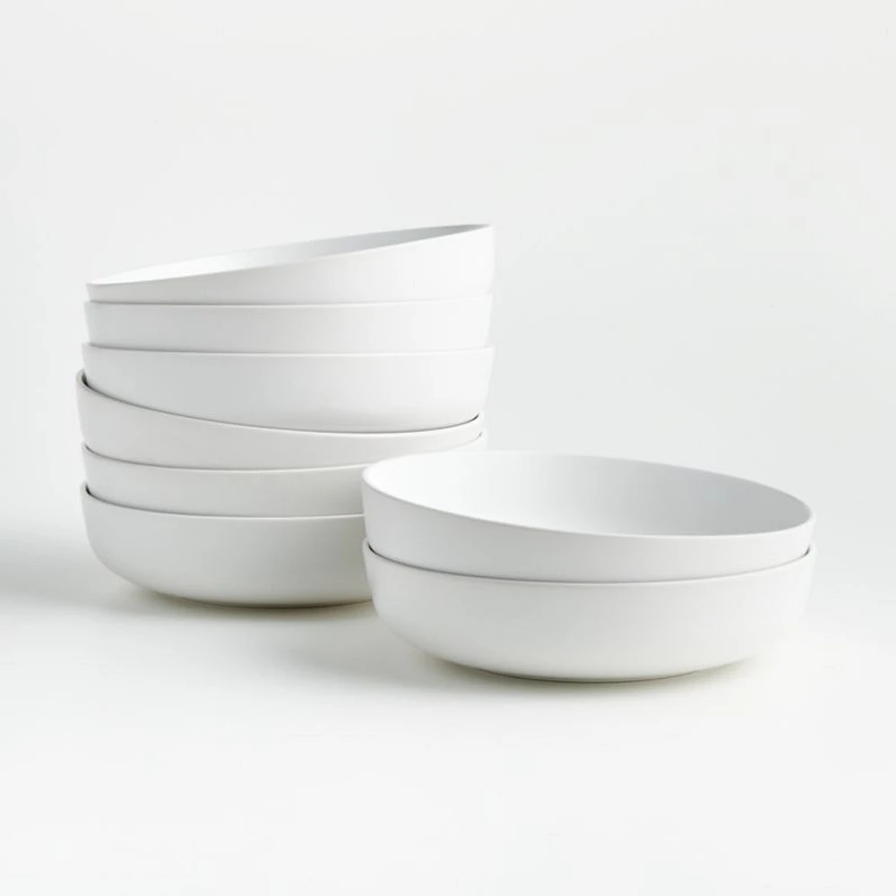 Wren Matte White Low Bowl
